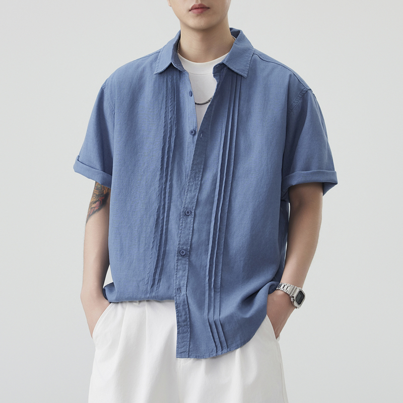 Summer Clothing Old Money - Pakaian Bermerek Kemeja Lengan Pendek Pria