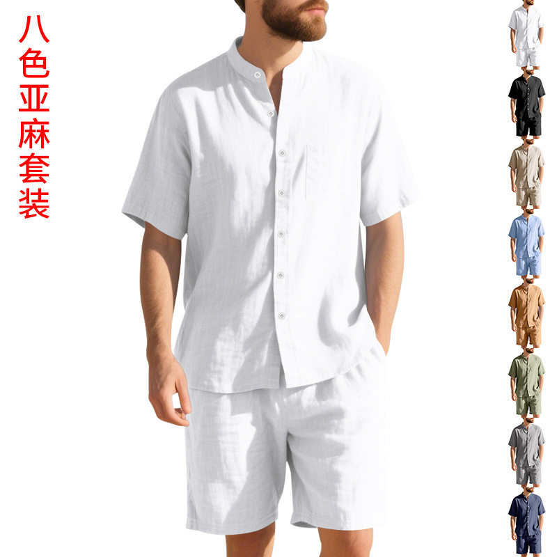 Summer Clothing For A Beach - Setelan Linen Pria Musim Panas, Kemeja