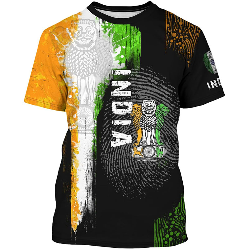 Summer Clothing India - Kaus motif Bendera India kaus pria
