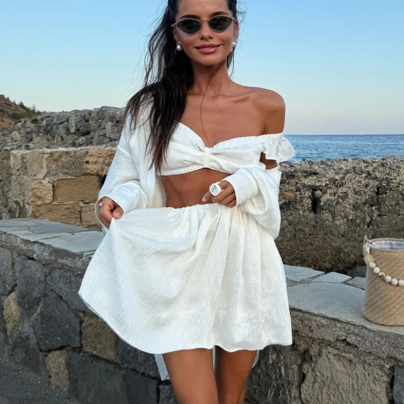 Summer Clothing Women Sale - Tank Top Rok Mini Bengkak Dua