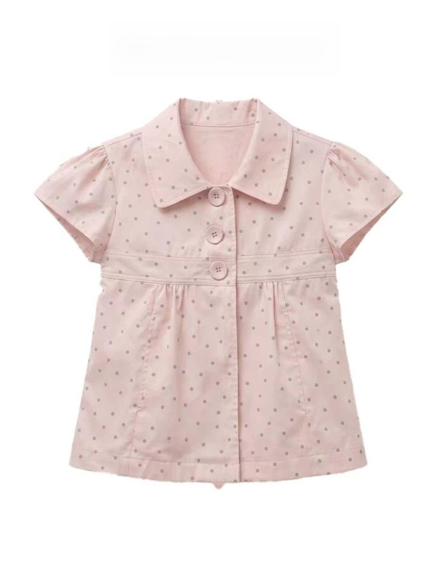 Summer Clothing Old Money - Kemeja Lengan Pendek Kerah Boneka Polka