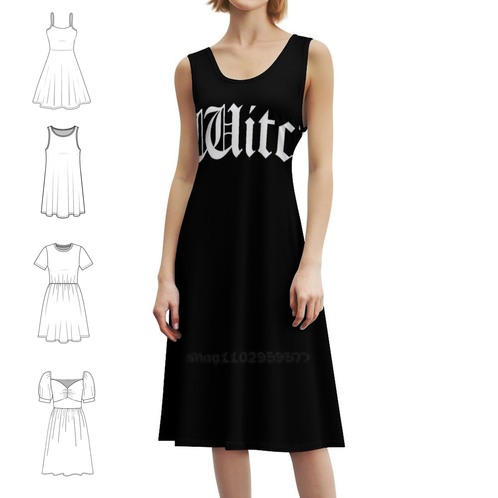 Summer Clothing For A Beach - Gaun Tanpa Lengan Bohemian Penyihir Gaun