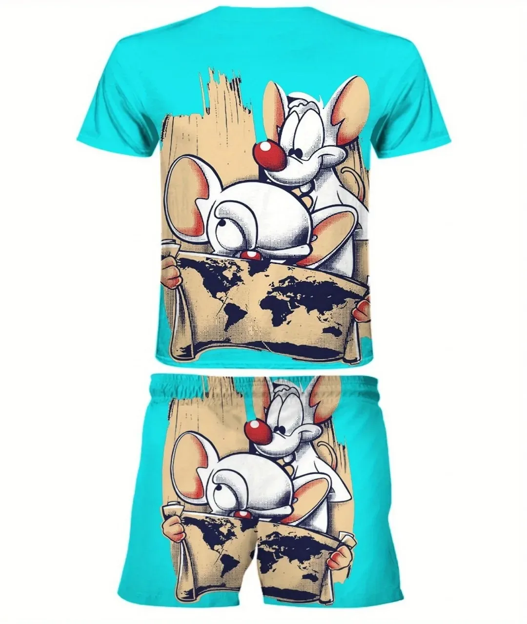 Summer Clothing Pieces - Pakaian Pria Gambar Hewan Komik Set