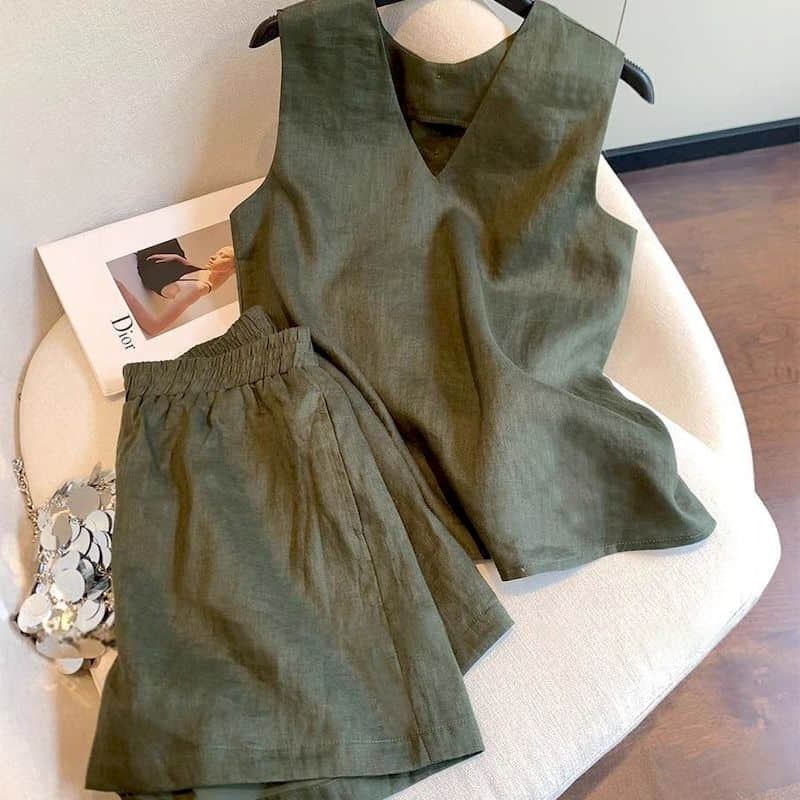 Summer Clothing Old Money - Setelan Celana Pendek Estetika Old Money,