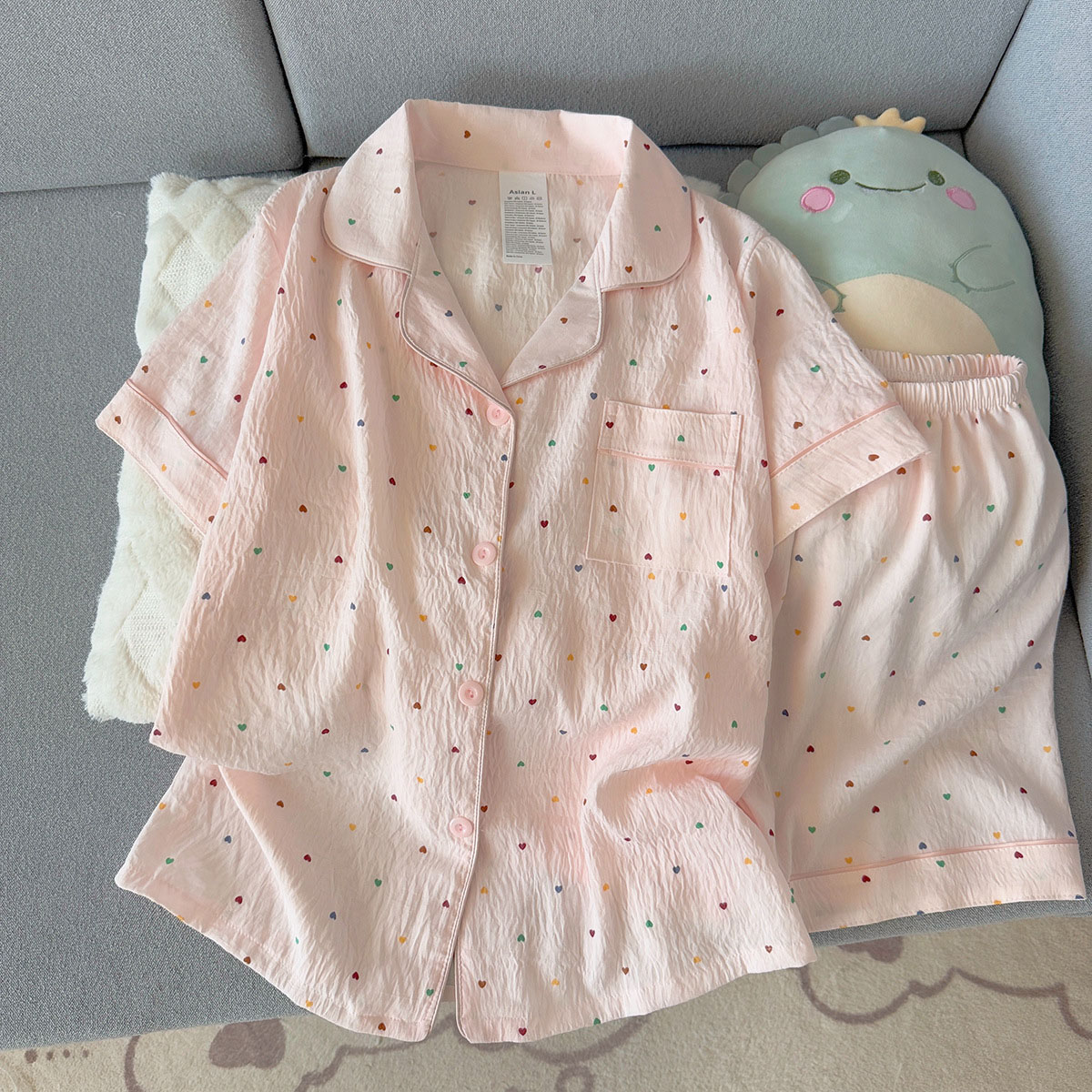 Summer Cloth - Set Piyama Katun Bermotif Polka Dot