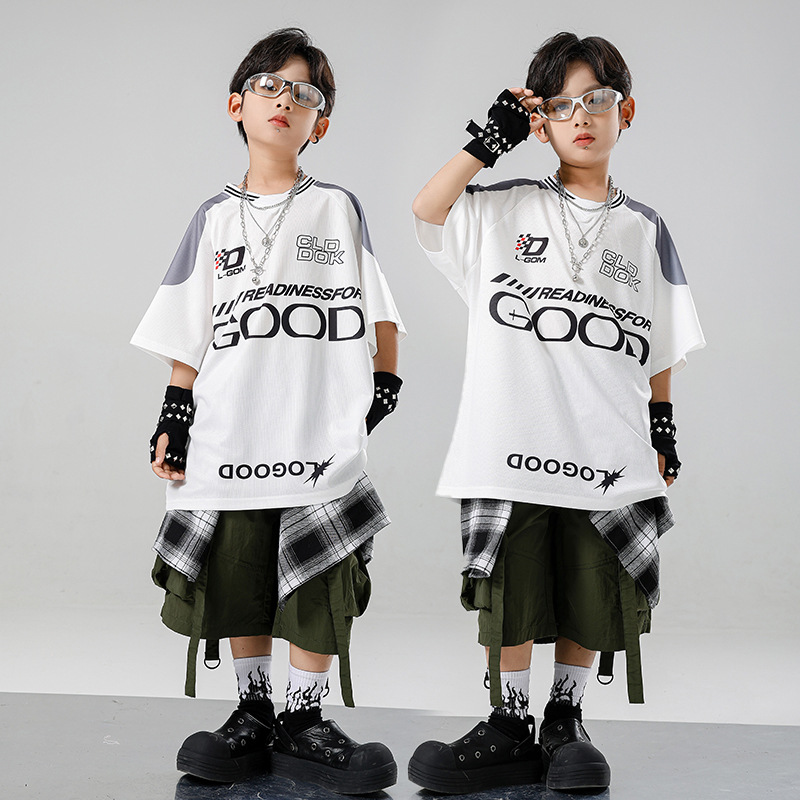 Summer Green Clothing - Pakaian Hip Hop Kpop Anak-anak Kaus