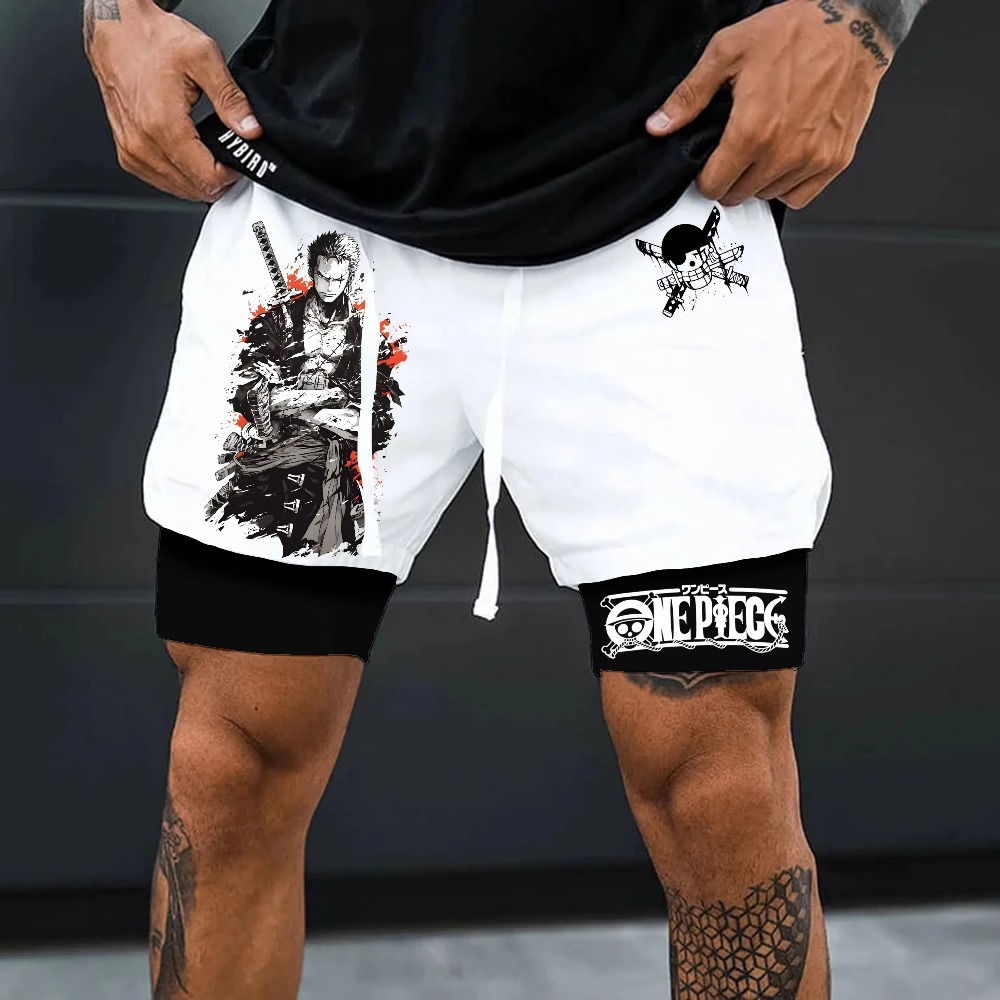 Summer Clothing Layering - Celana Pendek Berlapis Ganda Motif Luffy