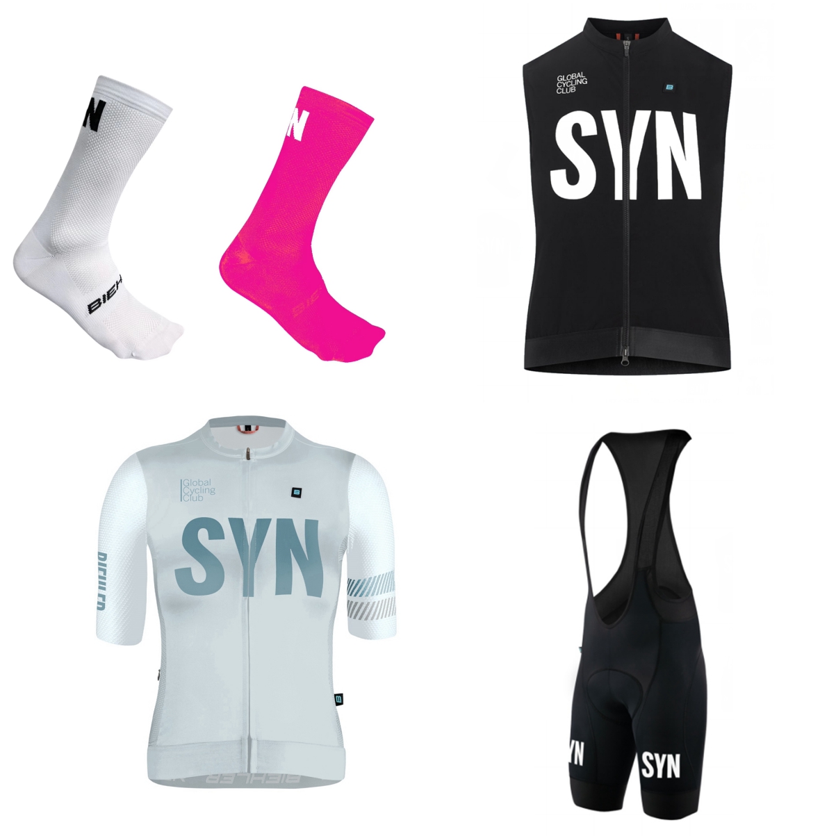 Summer Green Clothing - SYN Jersey bersepeda putih lengan pendek