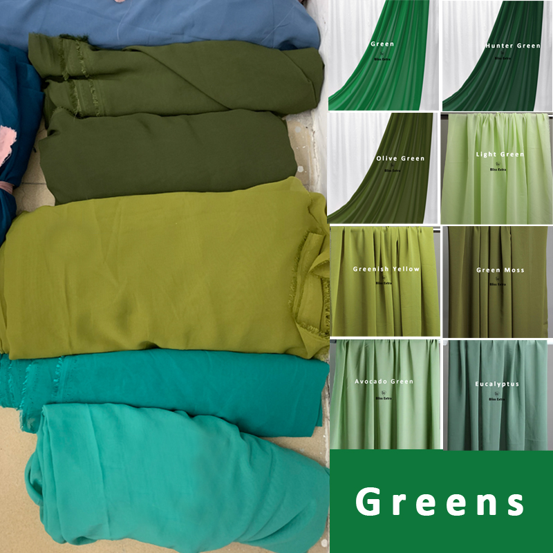 Summer Green Clothing - Kain sifon hijau menggantung kepadatan tinggi