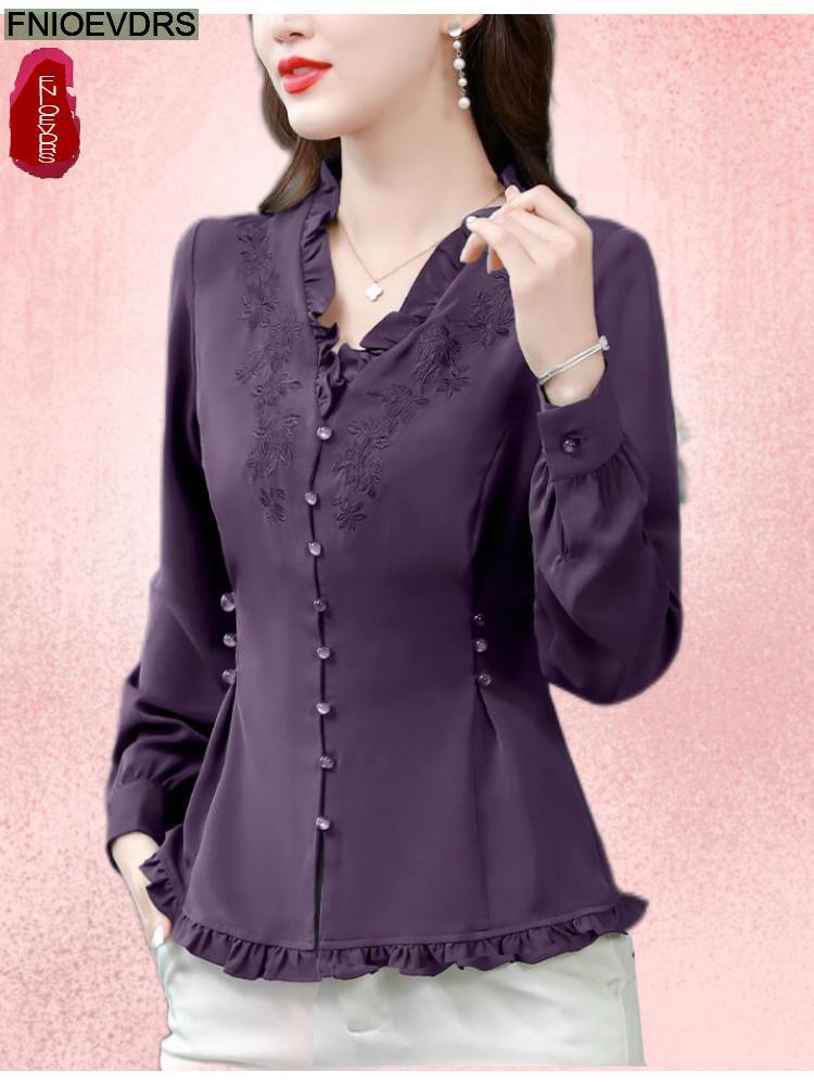 Summer Clothing Old Money - Atasan Ruffle Vintage Retro Kerja Leher