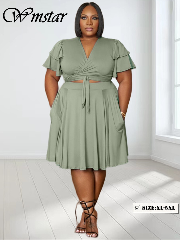 Summer Clothing Women Sale - Wmstar 2 potong pakaian wanita leher