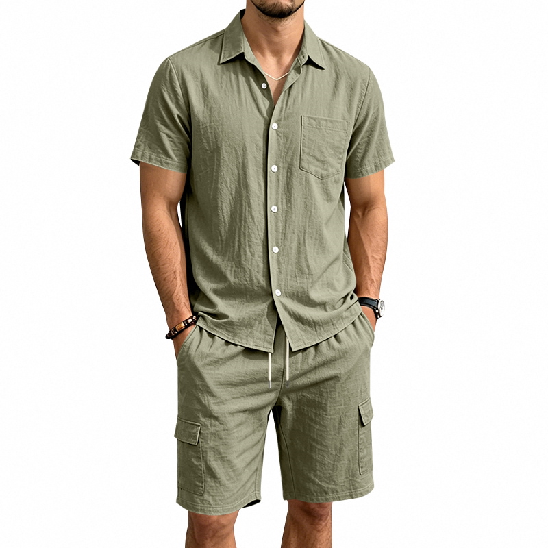 Summer Clothing Trend - Setelan Linen Amerika Musim Panas Pria