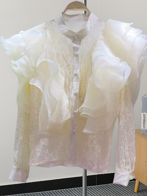 Kemeja Renda Ala Peri Musim Se - Summer Clothing Old Money ulasan dan harga