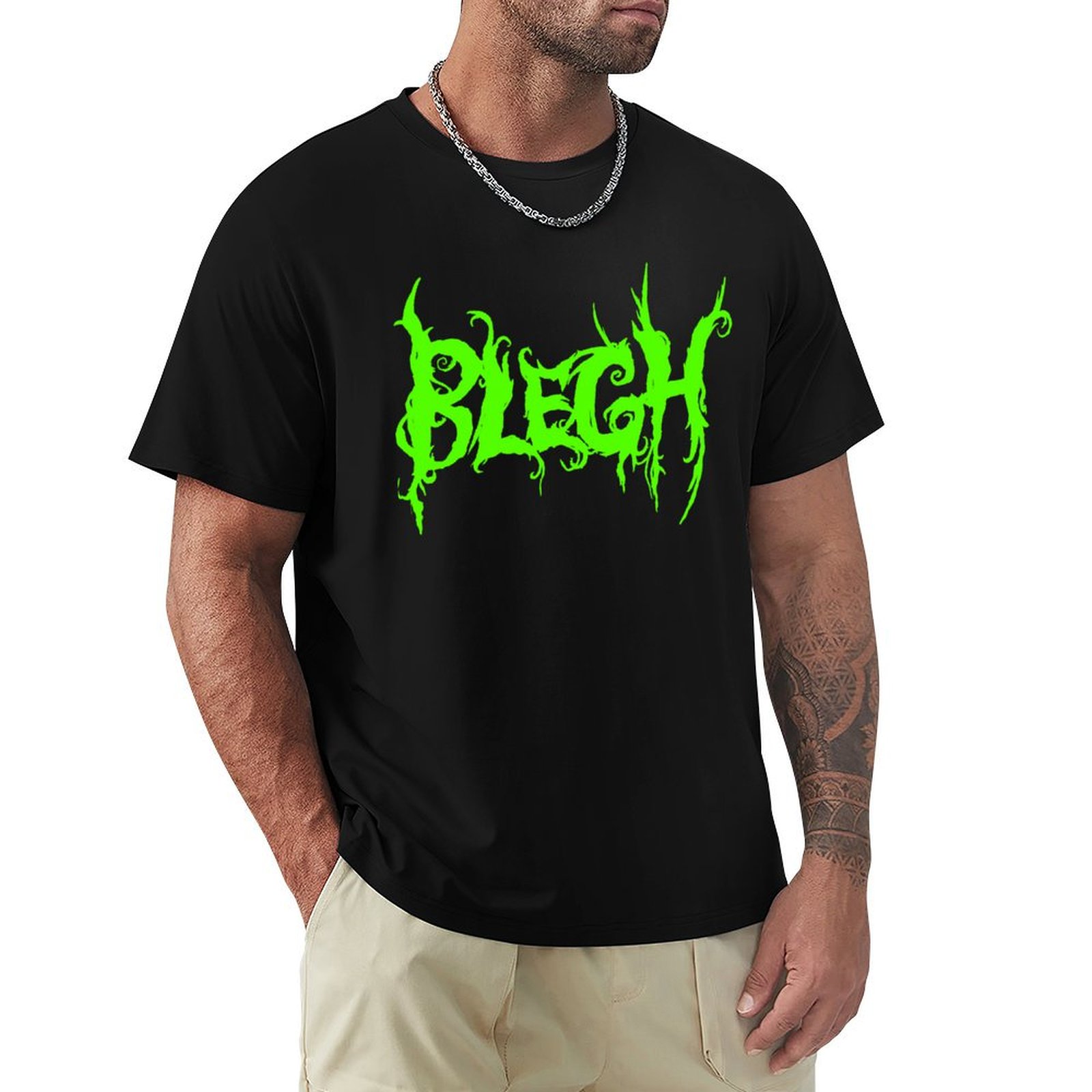 Neon Green Blegh on T-Shirt hi - Summer Green Clothing ulasan dan harga