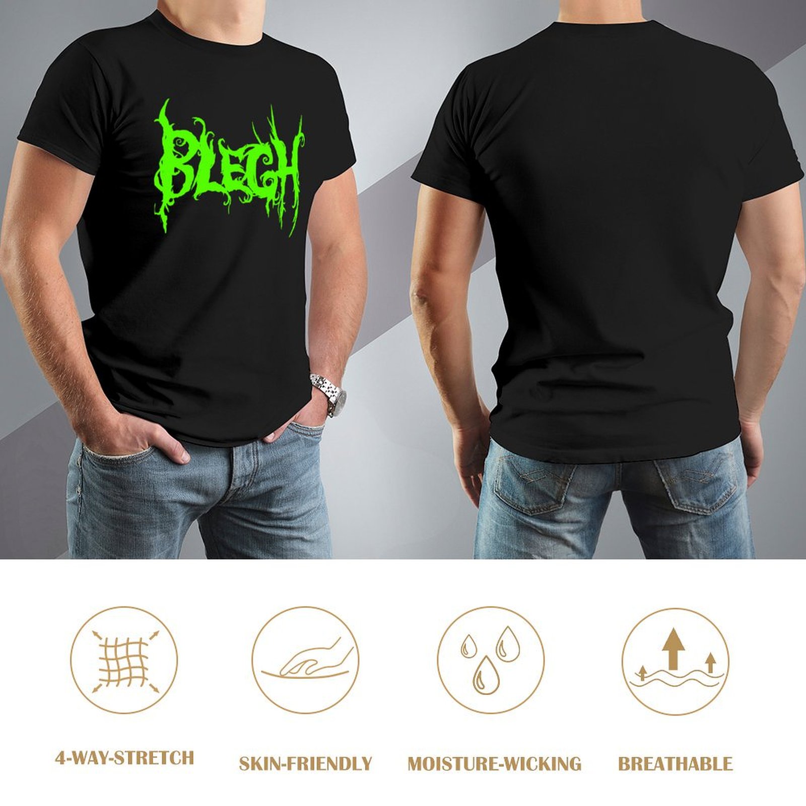 Neon Green Blegh on T-Shirt hi - Summer Green Clothing ulasan dan harga