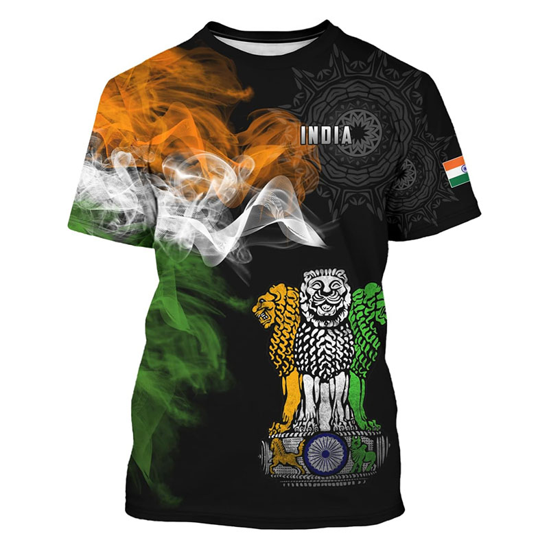 Kaus motif Bendera India kaus  - Summer Clothing India ulasan dan harga