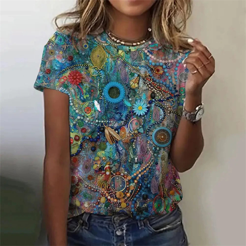 Kaus motif pola Paisley 3D Per - Summer Clothing India ulasan dan harga
