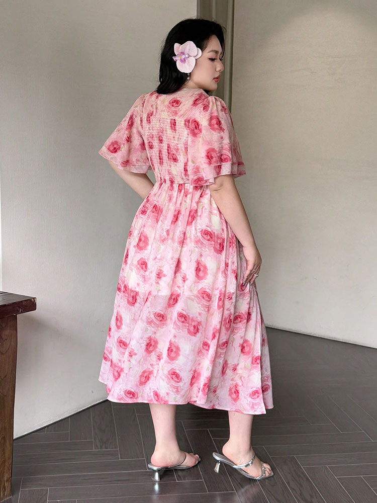 Gaun Panjang Motif Bunga V-Nec - Summer Days Clothing ulasan dan harga