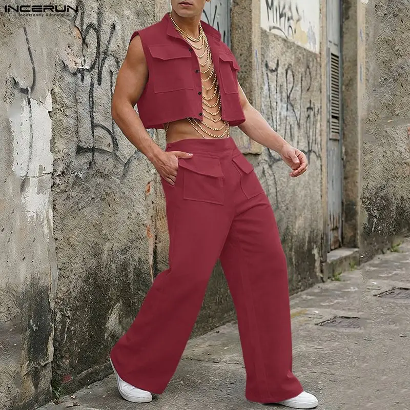 INCERUN Set Pria Atasan Crop T - Summer Clothing Trend ulasan dan harga