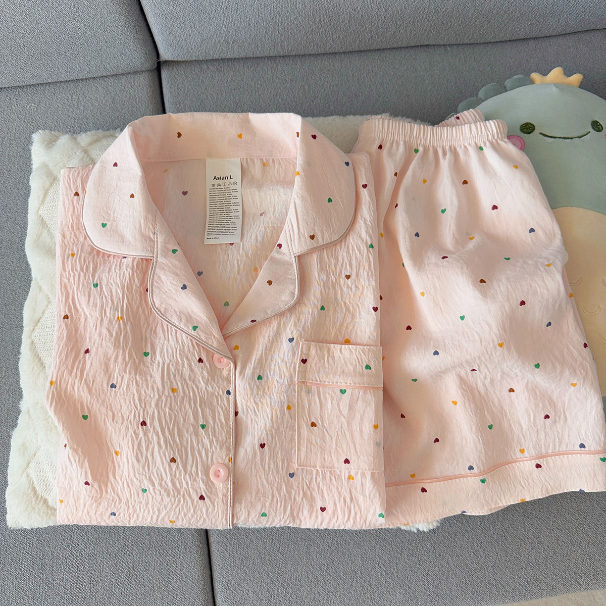 Set Piyama Katun Bermotif Polk - Summer Cloth ulasan dan harga