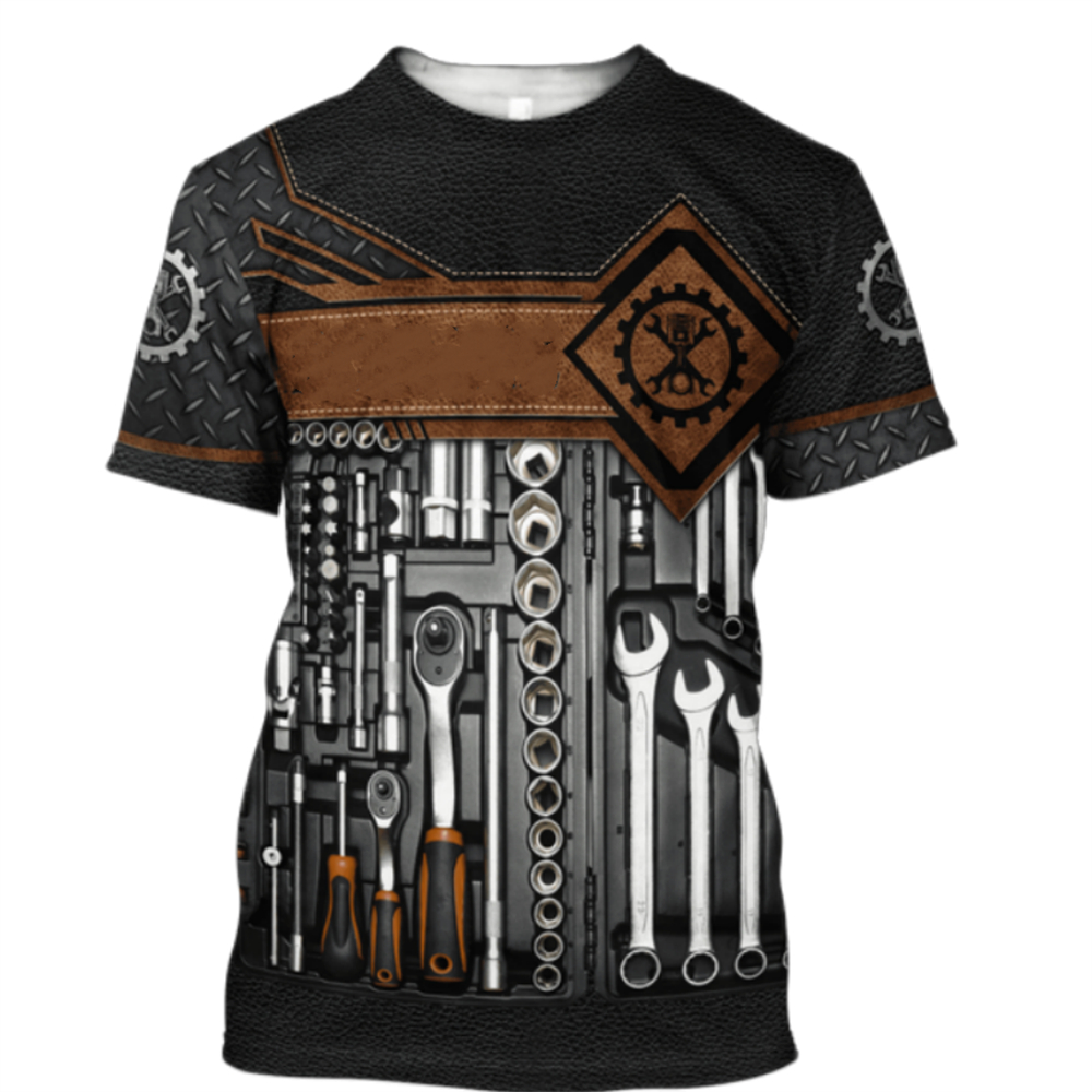 Kaus Vintage mekanik 3D cetak, - Summer Clothing Names ulasan dan harga