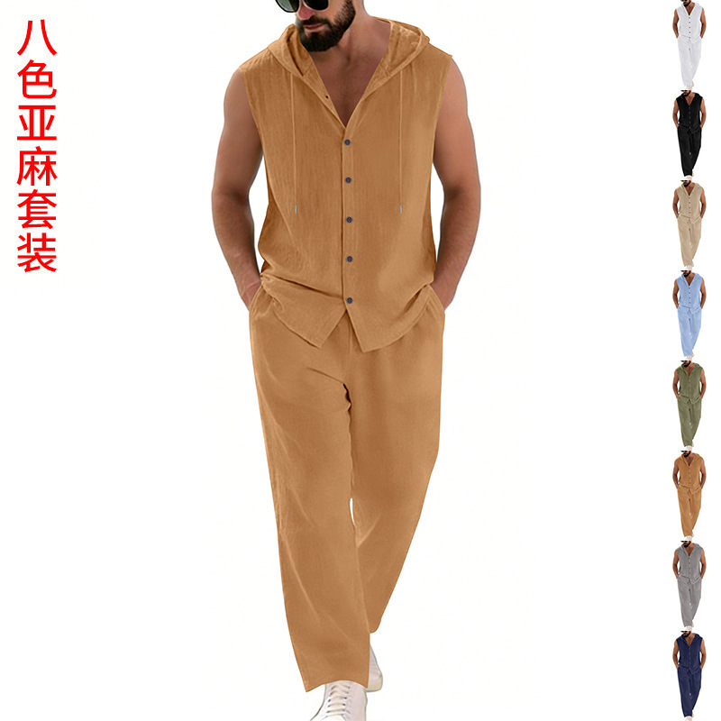 Setelan Sweater dan Celana Lin - Summer Clothing Mens ulasan dan harga