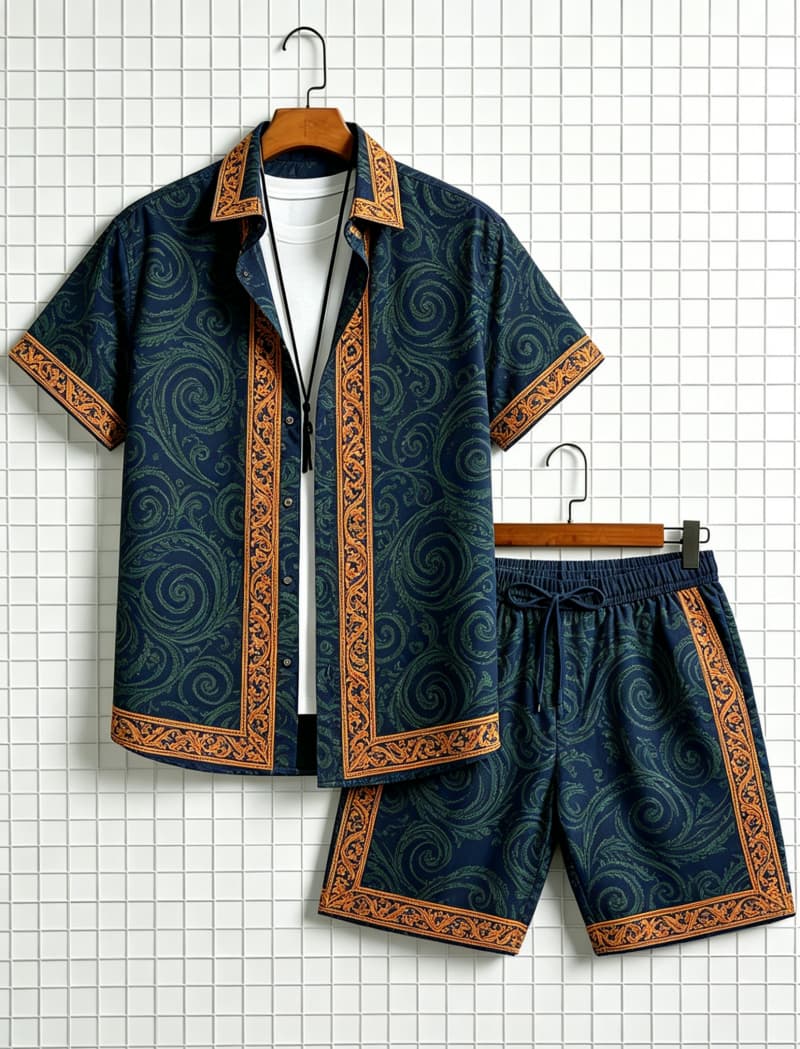 Setelan kemeja lengan pendek d - Summer Clothing Trend ulasan dan harga