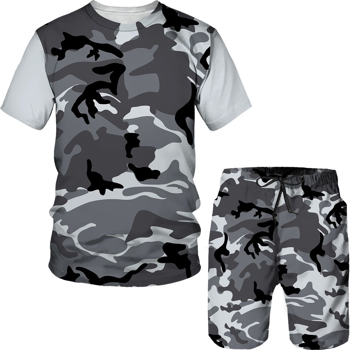 Setelan Pria Kamuflase Kaos Ce - Summer Clothing Pieces ulasan dan harga