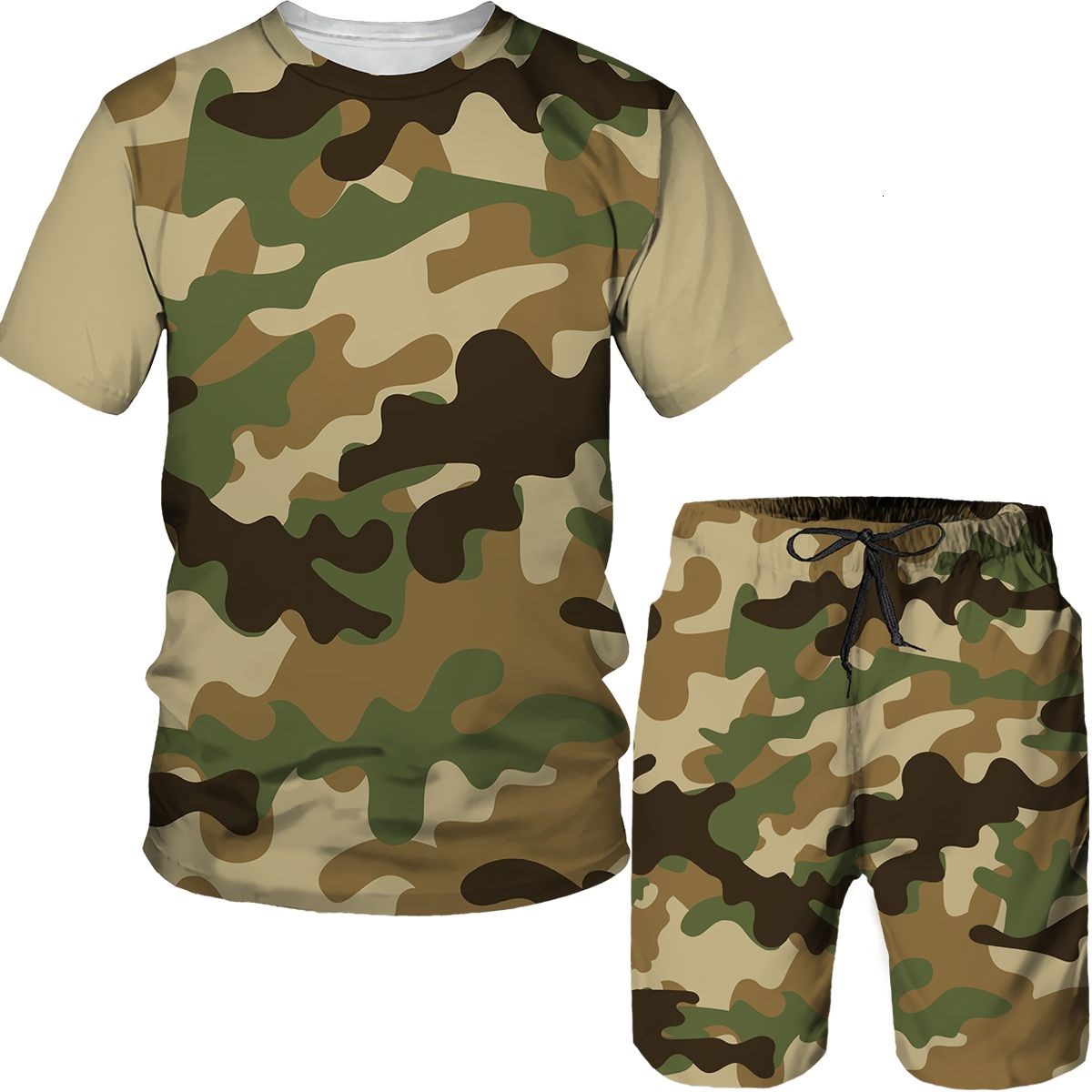 Setelan Pria Kamuflase Kaos Ce - Summer Clothing Pieces ulasan dan harga