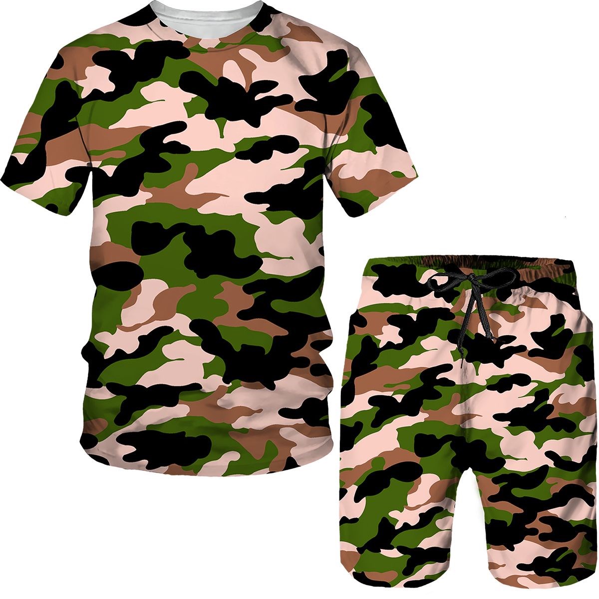 Setelan Pria Kamuflase Kaos Ce - Summer Clothing Pieces ulasan dan harga