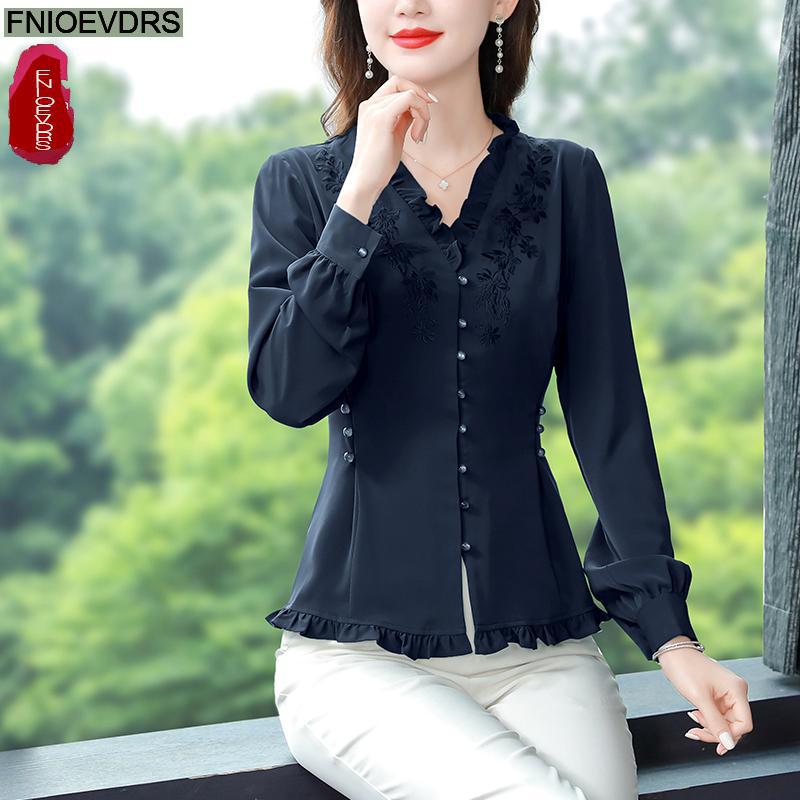Atasan Ruffle Vintage Retro Ke - Summer Clothing Old Money ulasan dan harga