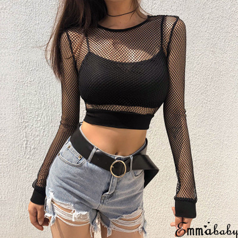 Seksi Hitam Hollow Keluar Mesh - Summer Clothing Old Money ulasan dan harga