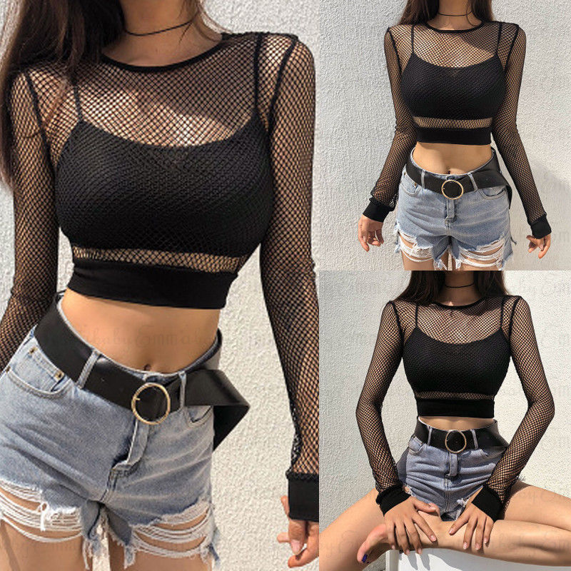 Seksi Hitam Hollow Keluar Mesh - Summer Clothing Old Money ulasan dan harga