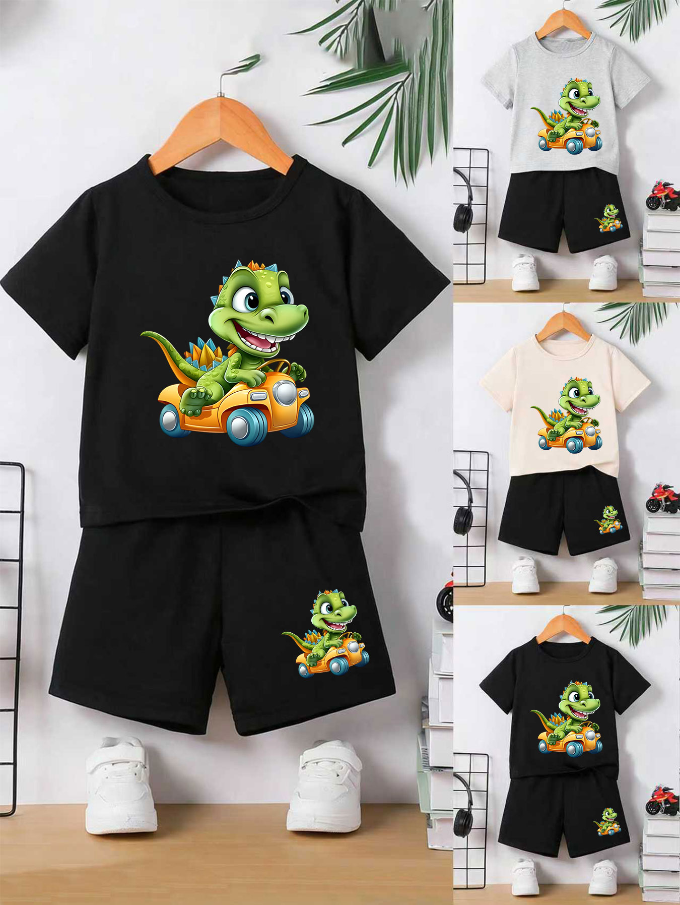 Setelan Nyaman Motif Dinosauru - Summer Clothing Drive ulasan dan harga