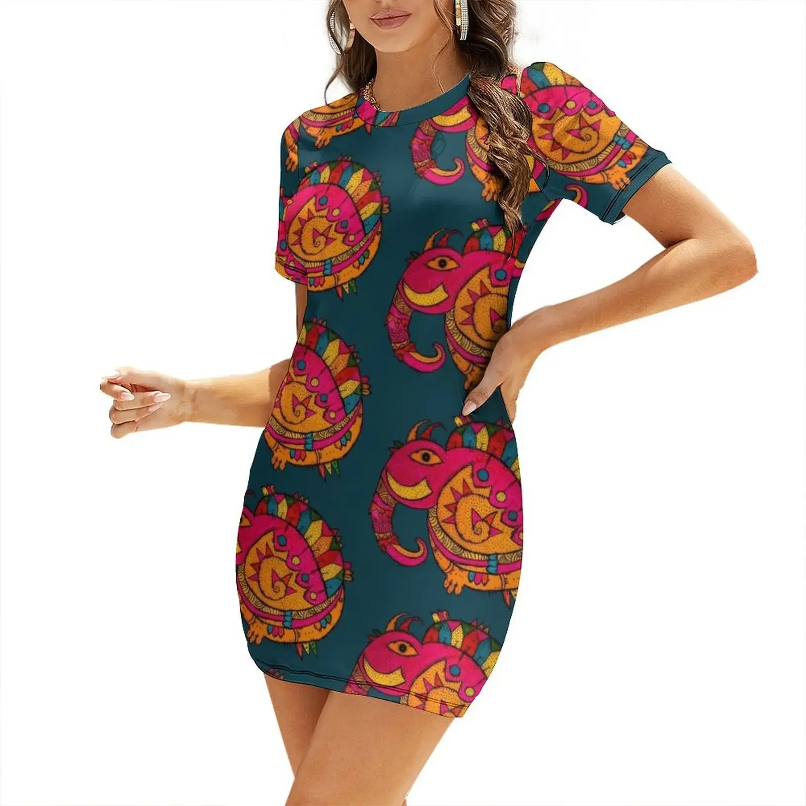 Gaun lengan pendek wanita deng - Summer Clothing India ulasan dan harga